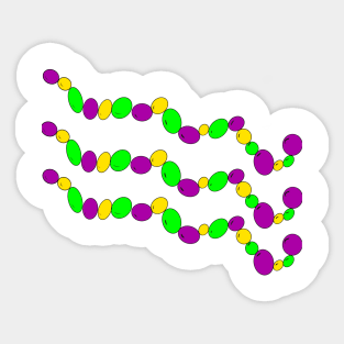 Mardi Gras Bead Design Sticker